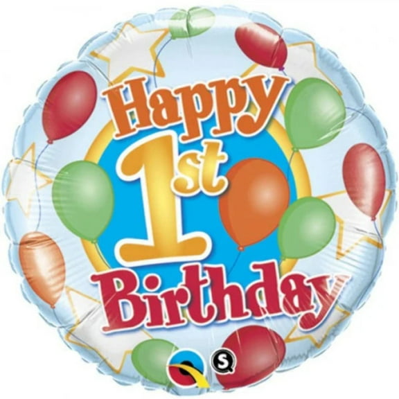 18" HAPPY 1ST BIRTHDAY BALLOON  Party Supplies Decorations Foil Mylar Balloon