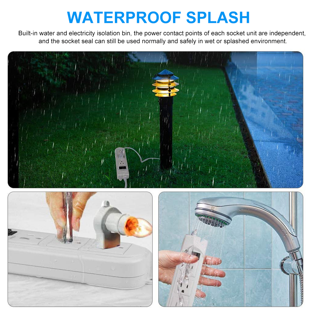 Power Strip Surge Protector Electric Shock Proof Outdoor Weatherproof