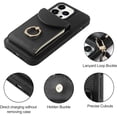 thumbnail image 4 of iPhone 14 Pro Max [8 in 1] Wallet Cover with Card Holder+3 Screen Protector+Camera Cover+Lanyard Crossbody Strap Leather 360°Swivel Ring Stand Heavy Duty Protective Flip Folio Cover 6.7", 4 of 7