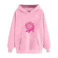 thumbnail image 2 of Wowcloth Women's Breast Cancer Awareness Print Hooded Sweatshirt - Casual Streetwear with Kangaroo Pocket, Drop Shoulder Sleeves & Long Sleeve Design for Everyday Comfort, 2 of 4