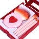 thumbnail image 3 of Juego de brochas de maquillaje de viaje fáciles de llevar, kit de 5 mini brochas cosméticas con función completa y espejo, 3 of 5