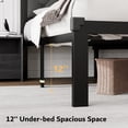 thumbnail image 6 of Einhomn Full Size Platform Bed Frame with Linen Upholstered Headboard, 12" Underbed Space, Metal Slat Supported, 6 of 9