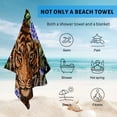 thumbnail image 4 of GZHJMY Beach Towel for Women Girls, Beautiful Tiger and Blue Flowers Bath Towel, Oversized Lightweight Sport Towel, 31x63 Inch, 4 of 7