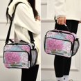 thumbnail image 5 of Insulated Lunch Bag 6L Leak-Proof Lunch Box with Shoulder Strap Multiple Pockets Lunch Tote Pink Peony Pattern, 5 of 9