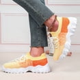 thumbnail image 4 of Rotm Workout Shoes for Women Women's Breathable Air Cushion Jazz Dance Shoes Lace Up Mesh Sneakers Athletic Walking Dance Thick Soled Orange,7, 4 of 6