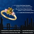 thumbnail image 2 of Gem Stone King 18K Yellow Gold Plated Silver Mango Mystic Topaz and Pink Lab Grown Diamond Engagement Ring for Women | 2.50 Cttw | Oval 9X7MM | Gemstone November Birthstone | Size 5, 2 of 6