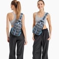 thumbnail image 4 of Sketch Style Boho Sling Backpack, Ink Pattern Crossbody Daypack with Adjustable Strap for Daily Travel, 4 of 5
