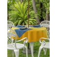 thumbnail image 4 of Outdoor Tablecloth with Umbrella Hole Zipper Yellow Ombre Round Tablecloth 54" Waterproof Outside Table Cloth Modern Abstract Art Abstract Patio Table Cover Tablecloths for Picnic Party, 4 of 8
