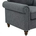thumbnail image 6 of Oadeer Home 30.5" Modern Linen Blend Fabric Upholstered Accent Chair in Gray, 6 of 9
