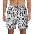 thumbnail image 3 of Uemuo Black Footprints Pattern Mens Swim Trunks Quick Dry Board Shorts with Mesh Lining, Stretch Beach Shorts Quick Dry No-Chafing Board Shorts-, 3 of 9