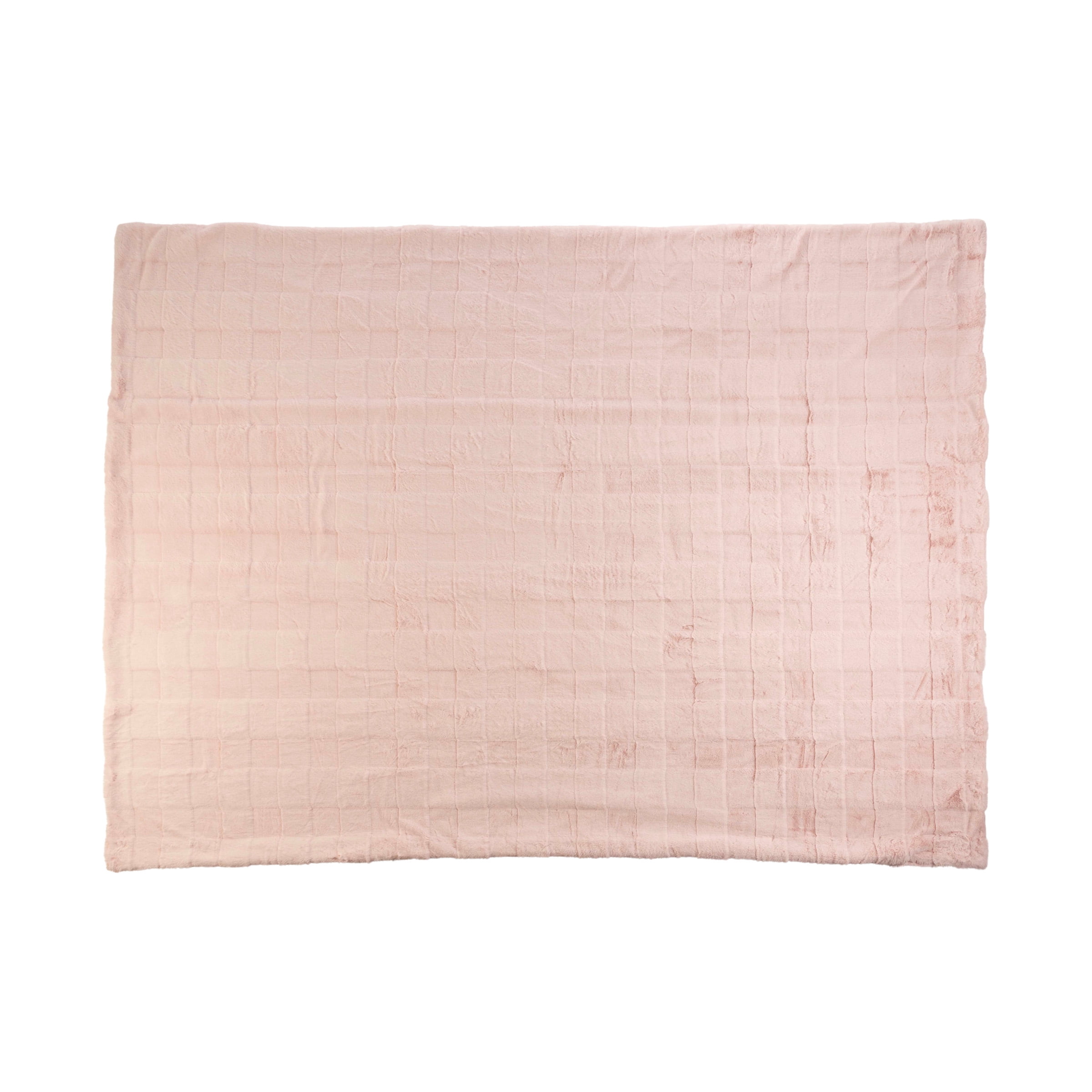 Lavish Home 60x80-Inch Faux Fur Blanket - Queen Size Bedding (Pink)