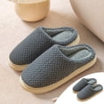 thumbnail image 2 of RUIYANQI Women's House Slippers Textured Knit Design Cozy Slip - On Anti - Slip Sole Warm Indoor Winter Shoes For Women Gray Women Sandal, 2 of 7