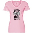 thumbnail image 3 of Inktastic My Hero is Now My Angel Brain Cancer Awareness Women's V-Neck T-Shirt, 3 of 5