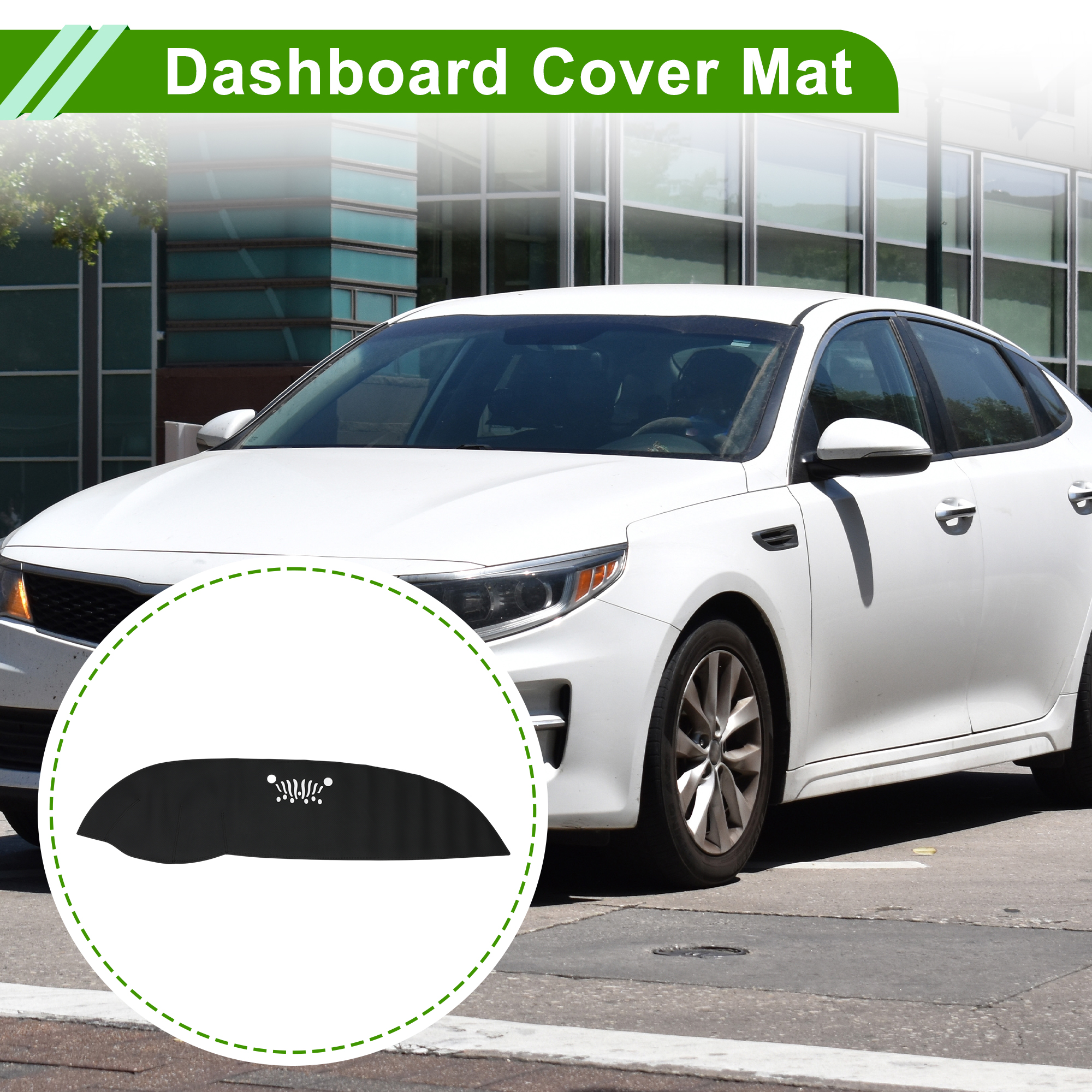 Unique Bargains Dashboard Cover Mat for Car Interior Faux Leather Black 1 Piece Black