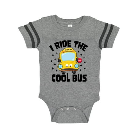 

Inktastic I Ride the Cool Bus with Yellow Bus Gift Baby Boy or Baby Girl Bodysuit