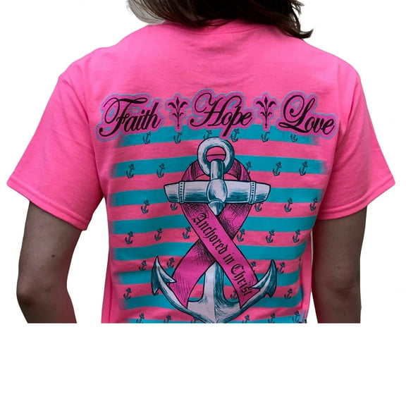 Southern Attitude Hope Breast Cancer Awareness Pink Short Sleeve Shirt (Small)