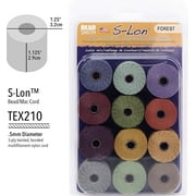 The Beadsmith S-Lon Bead Cord – .5 mm Nylon Cord, 12-Pack, Forest Mix, TEX210, 77 Yards
