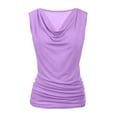 thumbnail image 6 of purcolt Womens Cowl Neck Tank Tops Ruched Draped Sleeveless Shirts Casual Slim Fit Going Out Tops Summer Blouses, 6 of 8