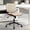 Diamond pattern | PU | Beige, variant on Armless Mid-Back Home Office Desk Chair with Wheels - Height Adjustable 360° Swivel - Diamond-Sewing PU Leather - Walnut Style Wood Back, 300 lb Capacity - Brown (Diamond Design | PU | Brown)
