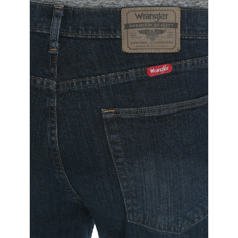 Wrangler Big Men Jeans 50x30 Straight Leg Suspender Buttons 4 Pocket Design  Blue