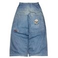 thumbnail image 3 of American Y2K nuevo Hip Hop gótico bordado recto Jeans hombres calle Casual suelto de gran tamaño trapeador pantalones de pierna ancha pareja Jeans, 3 of 5