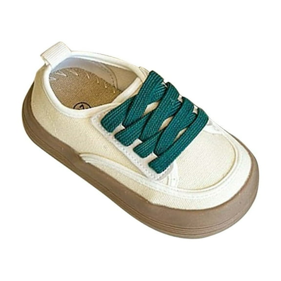 Otqutp Little Kid Outdoor Shoes Kid Boy and Girl Slip On Sneakers Lace Up Shoes Canvas Sneaker Toddler Shoes 1 to 8 Years