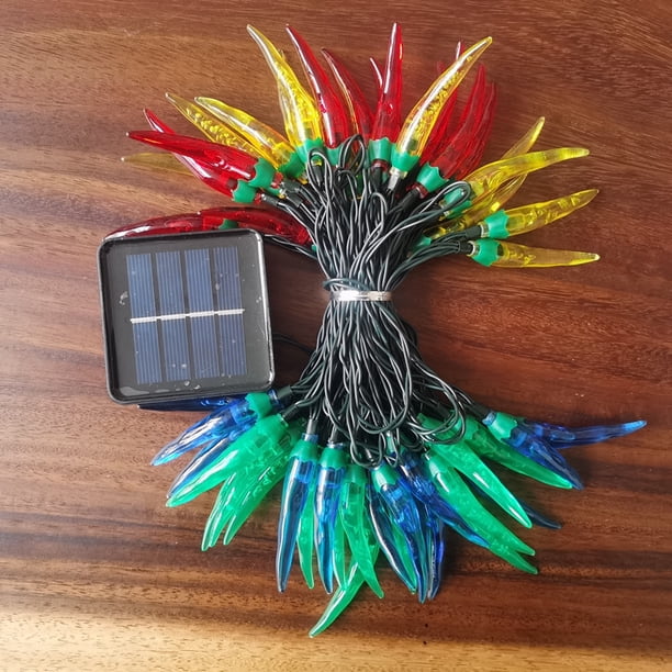 Cadena de luces LED de colores con pimiento rojo, luces intermitentes, luces decorativas para el ambiente navideño, iluminación para el diseño del hogar