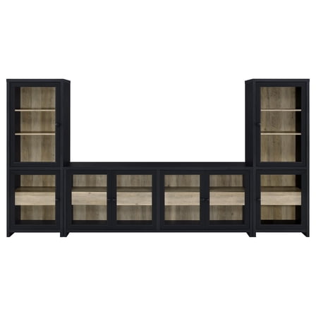 Denison 3-piece Entertainment Center 79-inch TV Stand Black