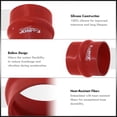thumbnail image 2 of AJP Distributors 3.75" Inch / 95mm OD Straight Bellow Bellowed Silicone Coupler Hose Hump Tube Pipe 3-PLY High Temperature Piping Red Compatible/Replacement For Universal Car, 2 of 5