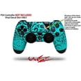 thumbnail image 2 of Skin for Sony PS4 Dualshock Controller PlayStation 4 Original Slim and Pro Folder Doodles Neon Teal (CONTROLLER NOT INCLUDED), 2 of 3