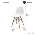 thumbnail image 3 of Set de 2 sillas MINIMALISTAS COLOR blanco HOMEASY, 3 of 6