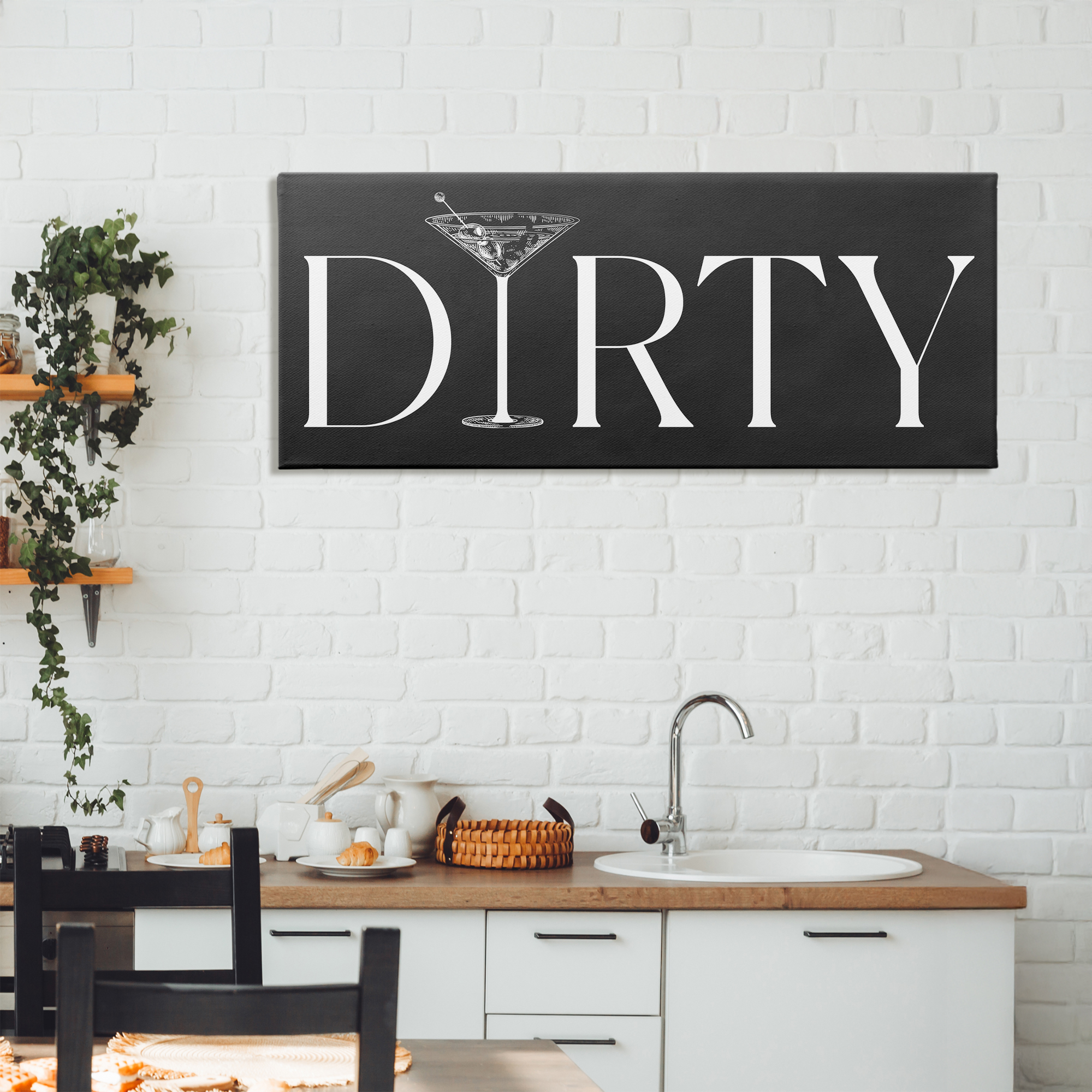 Stupell Industries Dirty Martini with Chalkboard Lettering Canvas Wall Art, design by Lettered and Lined