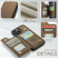 thumbnail image 6 of Mantto Case for iPhone 15 Plus with Card Holder, Retro PU Leather RFID Blocking Credit Card Slots Double Magnetic Clasp Flip Kickstand Shockproof Phone Cover for iPhone 15 Plus,Brown, 6 of 9
