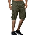 thumbnail image 2 of GHSOHS Cargo Shorts for Men Summer Zipper Fly Casual Shorts Cropped Pants Lightweight Work Long Shorts Big and Tall Cargo Shorts with Multi Pockets,Army Green 3XL, 2 of 7