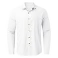 thumbnail image 2 of Caqnni Cotton Linen Shirts for Men Casual Shirts Lightweight Long Sleeve Beach Shirts Hawaiian Shirts for Men (White,L), 2 of 5