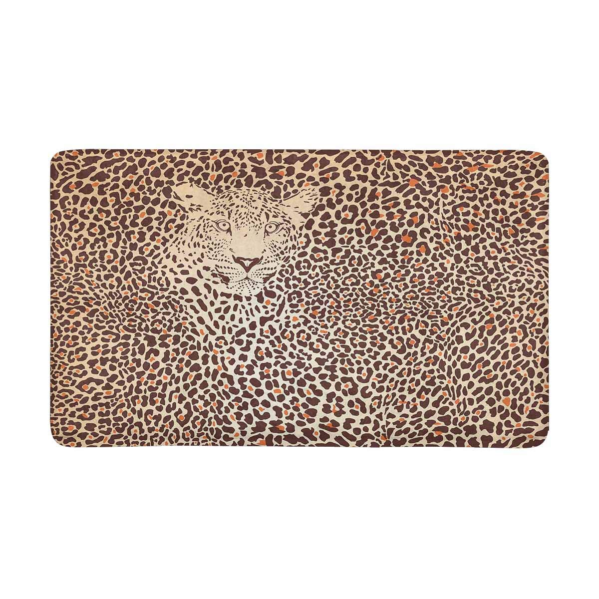 MKHERT Leopard Skins and Head Colorful Wild Animal Print Doormat Rug