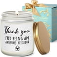 thumbnail image 2 of MINSUI-Thank You for Being Awesome Neighbor Candle - Best Neighbor Gift - Housewarming Gifts for Neighbors - New Home Candles for Neighbors - Eucalyptus, Mint, Cedar, Clove, Patchouli, Vanilla Candle, 2 of 3