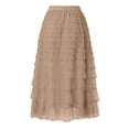 thumbnail image 3 of Women Fashion Cake Skirt Mesh A Line Mid Calf Length Party Casual Wear, 3 of 4