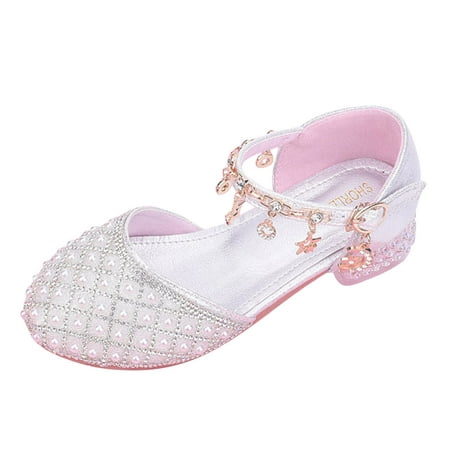 

NIEWTR Baby Girls Bowknot Mary Jane Flats Soft Rubber Sole Toddler Walking Shoes Princess Crib Wedding Dress Shoes(Silver 34)