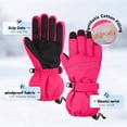 thumbnail image 4 of Cooraby 2 Pairs Kids Snow Ski Gloves Winter Waterproof Warm Gloves for Boys Girls Cold Weather Outdoor, 4 of 7