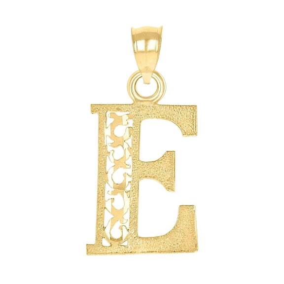10k Gold Dc Mens Letter E Height 22.6mm X Width 11.1mm Initial Charm Pendant Necklace for Men