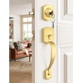 thumbnail image 1 of Front Door Handle and Deadbolt Set  Front Door Lock Set  Oil-Rubbed Bronze  Vintage Lower Half Entry Handleset  Entry Door Handle with Reversible Lever, 1 of 8