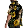 thumbnail image 3 of Crocodile Starry Sky Sunflower Men's Short Sleeve Button Down Spread Collar Beach Shirts, 3 of 6