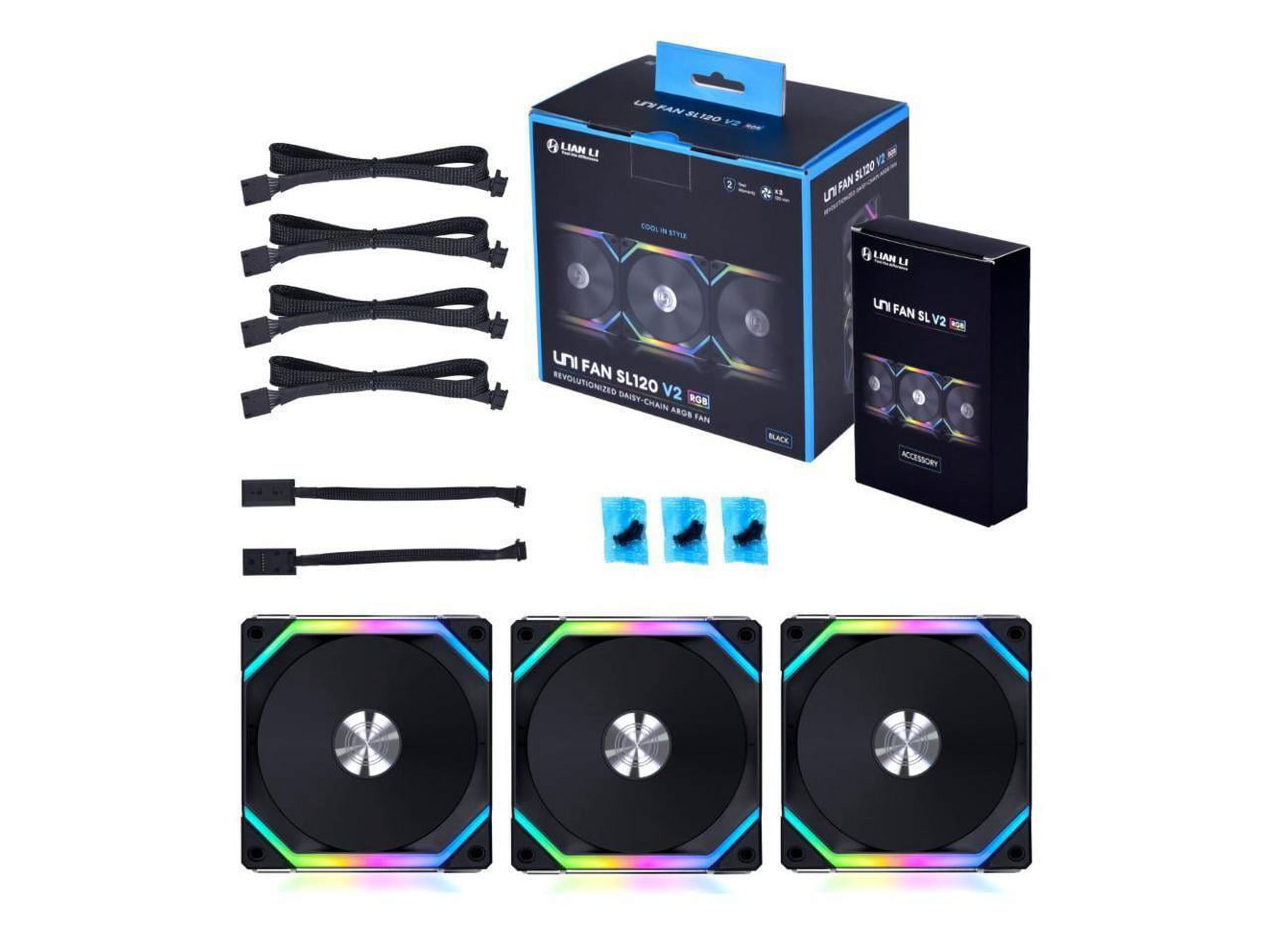 Lianli uni fan sl120 セット Lian Li UNI Fan SL120-V2 3 Pack Black-with Controller and