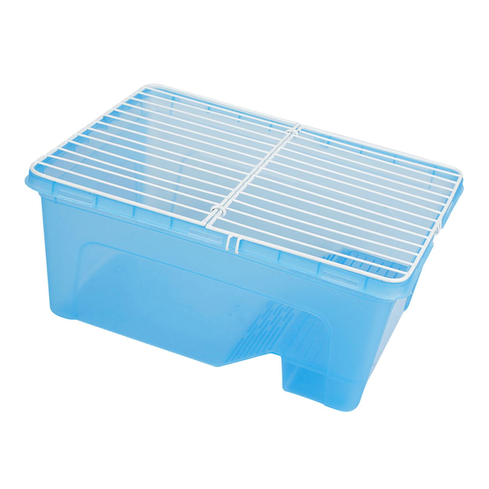 Fzaqwen Turtles Tank Aquarium Turtle Habitat with Cover Easy to Feeding Reptile Aquarium Reptile Habitat for Frog Amphibians Blue