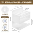thumbnail image 4 of MyGift 2-Tier White Acrylic 10-Slot Wall-Mounted Dry Erase Whiteboard Marker and Eraser Holder Rack, 4 of 8