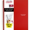 Five Star 1 Subject Wide Ruled Notebook Plus Study App, 8" x 10.5", Fire Red, Poly, Spiral, 100 Sheets