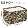 thumbnail image 4 of WOBOGO Skull with Money Pattern Square Storage Basket with Waterproof Canvas and PE Lining Durable PU Leather Handles 14.2×10.2×8.3in, 4 of 9