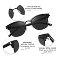 thumbnail image 6 of KANASTAL Polarized Sunglasses for Women Men Demi-rimmless Frame Square Black Sun Glasses For Driving Traveling Shopping, 6 of 7
