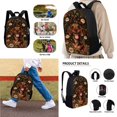 thumbnail image 2 of Xixirimido Kids Backpacks for School Students, 3Pcs Set Lightweight Bookbag Water Resistant with Lunch Pack Pencil Bag, Dachshund Dog Vintage Flower Pattern, 2 of 4